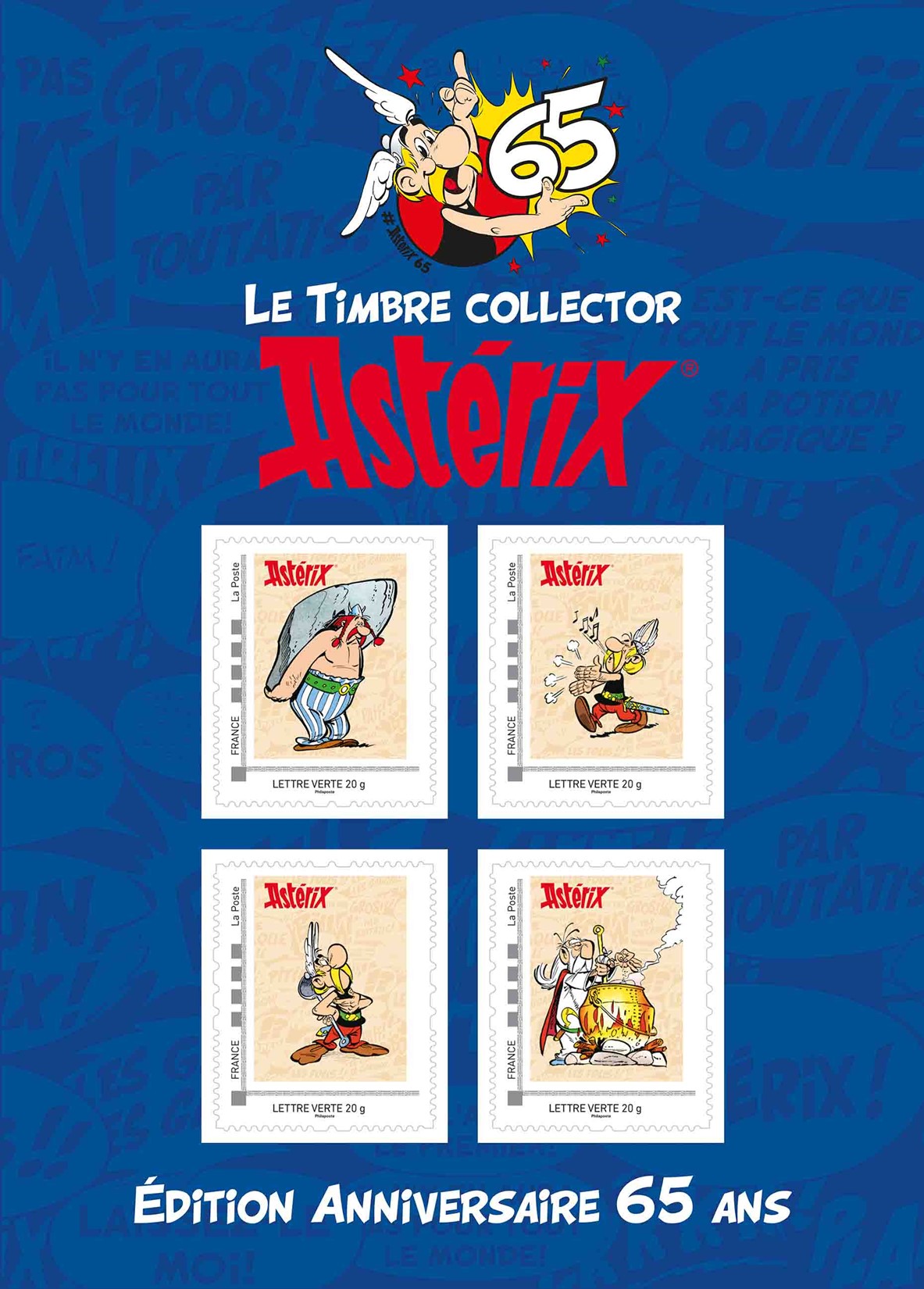 timbres astérix 65e anniversaire